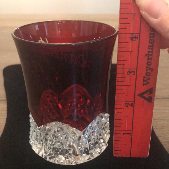 Antique ruby red flash glass 1914 souvenir fair glasses gold hand painted 1919 - Picture 7 of 16
